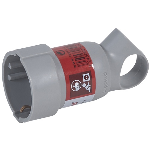 Розетка 2К+3 - серия Элиум - 16 А - с кольцом - пластик - винтовой зажим - серый | код 050193 | Legrand