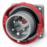 Разъем пром. силовой CEE встраиваемый, штекер, с перекл. чередования фаз 16A, 3P+N+E 6h, 346_415VAC 50/60Hz, уст. 75x75mm, IP66/IP67/IP69, серия OPTIM | код 248.1697RV | Scame