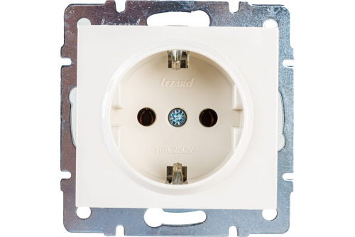 Розетка RAIN с заземлением керамика крем механизм | код 703-0388-122 | Lezard Розетка RAIN с заземлением керамика крем механизм | код 703-0388-122 | Lezard