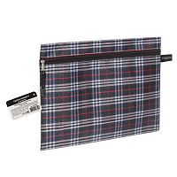Папка-конверт на молнии А4 (335х243 мм), ткань в клетку, BRAUBERG Elegant, 224049 | код 224049 | BRAUBERG