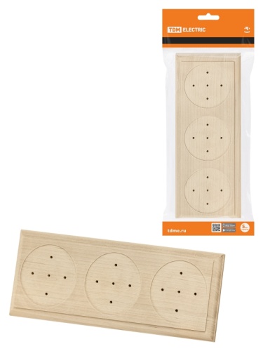 Накладка на бревно деревянная универсальная НБУ 1Пх3 92х243 мм, береза TDM | код SQ1821-0420 | TDM