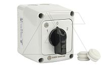 Переключатель PNBS 25 53, 3P, 25A, тип 1-0-2 (60°), 3NO на 1_2, черная рукоятка, в корпусе IP65 | код EAC602468 | Rade Koncar