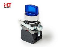 Переключатель XB4-BК2661 на 2 положения синий с подсветкой с фиксацией 1NO, 24V AC/DC, IP65 HLT | код 085-14-236 | HLT