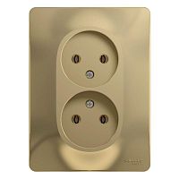 Розетка двухместная GLOSSA, скрытый монтаж, титан | код. GSL000420 | Schneider Electric