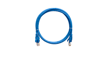 Шнур коммутационный NIKOMAX U/UTP 4 пары, Кат.5е (Класс D), 100МГц, 2хRJ45/8P8C, T568B, заливной, с защитой защелки, многожильный, BC (чистая медь), 24AWG (7х0,205мм), LSZH нг(А)-HFLTx, синий, 1м | код NMC-PC4UD55B-010-C-BL | NIKOMAX