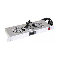 19 Вентиляторный модуль с термостатом 1U с 2-мя вентиляторами | код 04-2604 | REXANT