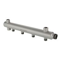 Коллектор из стали (труба ДУ-40), с м-о расст вых. 100мм, 1"х 8 вых. 1/2" нар. | код. VTc.510.BS.060408 | VALTEC