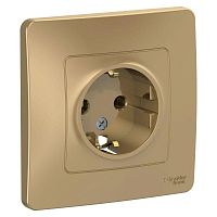 Розетка BLANCA, скрытый монтаж, с заземлением, титан | код. BLNRS001014 | Schneider Electric