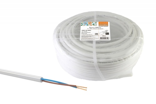 Провод ПВСмб 2х1 (бухта 50м) белый Народный ТРТС | код SQ0118-0802 | РЭМЗ ТМ