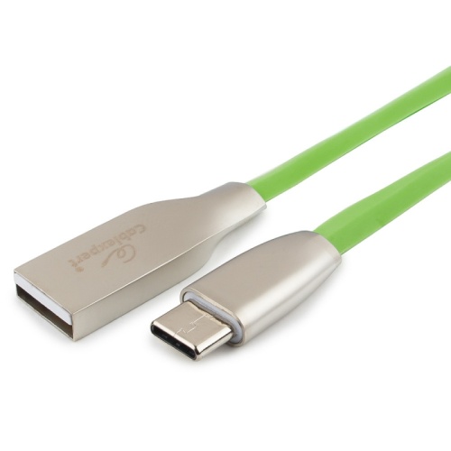Кабель USB 2.0 Cablexpert CC-G-USBC01Gn-1M, AM/Type-C, серия Gold, длина 1м, зеленый, блистер | код CC-G-USBC01Gn-1M | Cablexpert