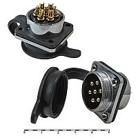 Разъём цилиндрический малогабаритный SZC GX25M-7H, 7 контактов | код 107047 | SZC