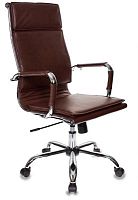 Кресло руководителя Бюрократ Ch-993 коричневый эко.кожа крестов. металл хром | код 664064 | БЮРОКРАТ