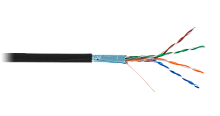 Кабель NETLAN F/UTP 4 пары, Кат.5е, внешний, PE -40C, одножильный, 100МГц, черный, 1м | код _EC-UF004-5E-PE-BK_SL001 | NETLAN