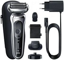 Бритва сетчатая Braun Series 7 71-S4200cs реж.эл.:3 питан.:аккум. черный/серебристый | код 1913977 | Braun