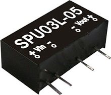 Источник питания DC-DC, 3Вт, вход 21.6…26.4В, выход 5В/60…600мА, изоляция 3000В DC, SIP7 19,6х7,5х10,2мм, -40...+90С | код SPU03N-05 | MeanWell