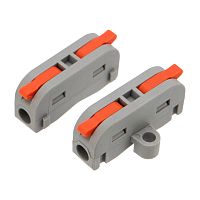 Клемма СМК 222-421P проходная 1 полюс, с монтажной площадкой (0,08-4 мм?), серая (5 шт./уп.) REXANT | код 07-6261-05 | REXANT