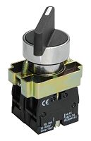 LAY5-BJ25, 1НО+1НЗ, на 2 положения с фиксацией I-O, длинная рукоятка, хром, d22мм, переключатель (ЭТ) | код ET012097 | Электротехник