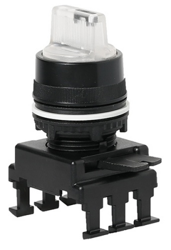 Переключатель поворотн. 3-х поз. HL66C8 с подсв. с фикс 1-0-2, 30° (бесцв.) | код 004770181 | ETI