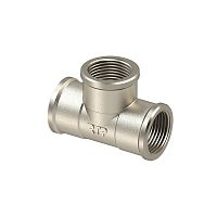Тройник латунь внутр./внутр./внутр. резьба 3/4дюйм никель (инд. упак.) | код 34921 | RTP