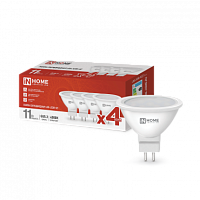 Лампа сд LED-JCDR-VC 4PACK 11Вт GU5.3 4000К 990Лм IN HOME | код 4690612047942 | IN HOME