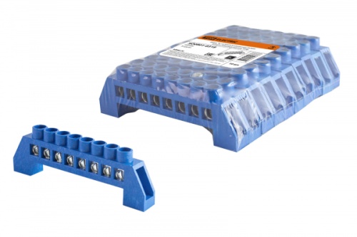 Шина N нулевая в изоляторе 6х9мм 8 групп никелированная TDM | код SQ0801-0318 | TDM