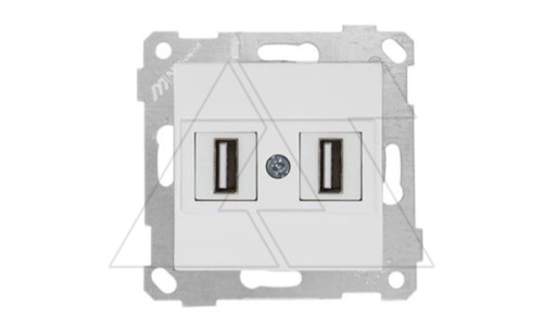 Rita - Розетка 2xUSB Type A, для передачи данных, белая | код 2200-456-0101 | Mutlusan