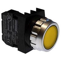 Кнопка круглая без фиксации, желтая (2Н3), H202DS | код H202DS | EMAS