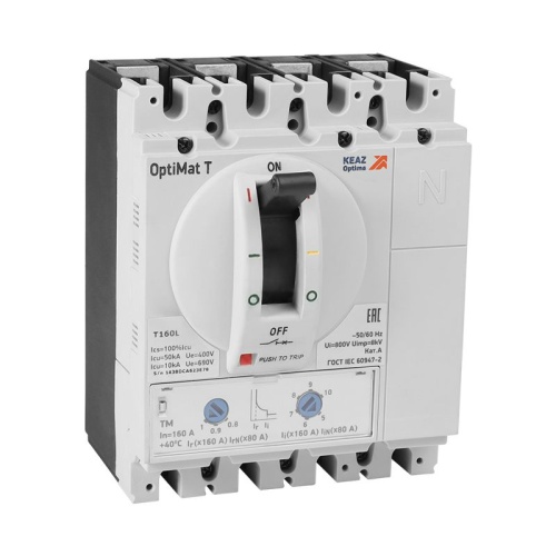 Выключатель автоматический OptiMat T125H TM 50A 3P | код 356160 | КЭАЗ