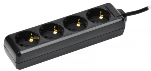 Удлинитель У04 4 места с/з 5м 3х1мм2 16А 250В чер. IEK | код WYP10-16-04-05-Z-K02 | IEK