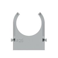 Держатель для труб (клипса) KM-KKPM-25 d25мм для прямого монтажа сер. (уп. 100шт) КМ LO67232