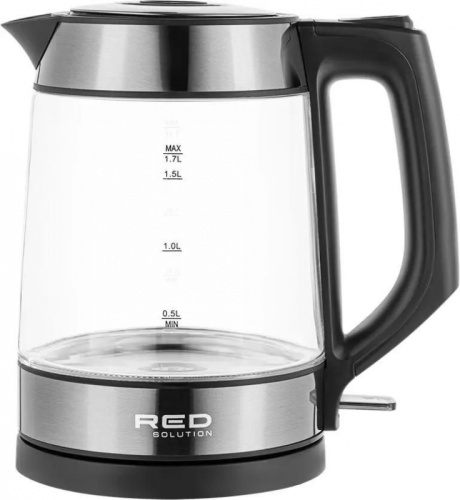 Чайник электрический Red Solution RK-G194 1.7л. 2200Вт черный корпус: стекло/пластик | код 1979251 | RED SOLUTION