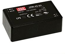 Источник питания AC-DC, 45.6Вт, вход 85...264В AC 47...440 Гц, выход 12В/3.8А, изоляция 3000В AC, в корпусе на плату 87x52x29.5мм, -30...+70C | код IRM-45-12 | MeanWell