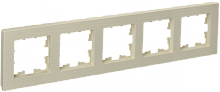 BRITE Рамка 5-мест. РУ-5-Бр беж. рифленый IEK | код BR-M52-51-K10 | IEK