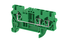 Клемма проходная пружинная 2,5 мм2 на 3 подключения, зеленая SQ2.5-1X2-GREEN | код 2102050003 | Elmex