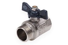 Кран шаровой ВН 1/2 бабочка никелированный (1158) | код 01158 | AQUALINK