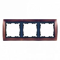 Рамка 3 поста 82, античная медь | код. 82834-36 | Simon