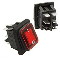 Клавишный переключатель RUICHI SB091, IP65, ON-ON, 22x30 мм | код 100082 | Ruichi