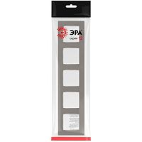 Рамка для розеток и выключателей Серия 12 12-5205-16 на 5 постов, Классик, титан | код Б0067796 | ЭРА