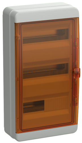 TEKFOR Корпус пласт. КМПн-36 IP65 оранж. прозр. дверь IEK | код TF5-KP72-N-36-65-K03-K09 | IEK