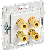 SKANDY Аудиорозетка 4-мест. SK-A01W арк. бел. IEK | код SK-S40-K01 | IEK