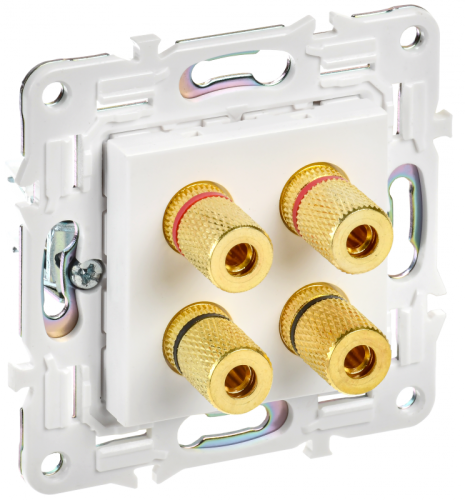 SKANDY Аудиорозетка 4-мест. SK-A01W арк. бел. IEK | код SK-S40-K01 | IEK