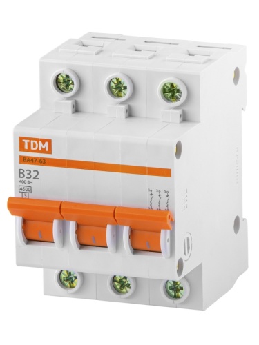 Авт. выкл.ВА47-63 3Р 32А 4,5кА х-ка B TDM | код SQ0218-0058 | TDM Авт. выкл.ВА47-63 3Р 32А 4,5кА х-ка B TDM | код SQ0218-0058 | TDM