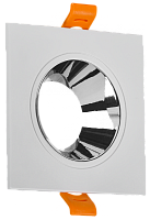 Светильник 4107 встр. поворотн. GU10 белый/хром пласт. IEK | код LT-UVB0-4107-GU10-1-K23 | IEK