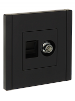 FORTE&PIANO Роз. двойная TV+RJ45 кат.6 FP137 чер. IEK | код FP-AK20-2-K02 | IEK
