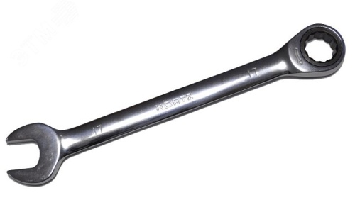 Ключ комбинированный трещоточный 16х16 хромированный | код 132560 | Hortz