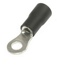 Наконечник кольцевой изолированный RUICHI RV3.5-4, 37 А, 14-12 AWG, черный, латунь луженая | код 61187 | Ruichi