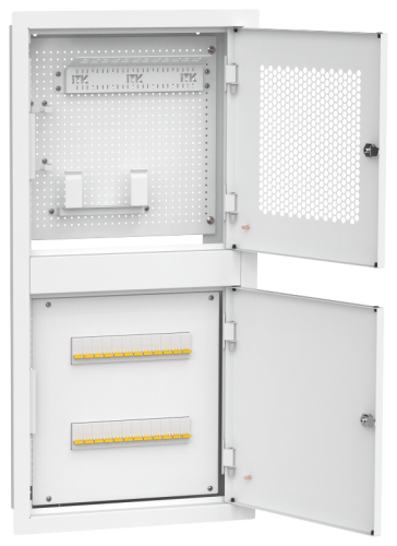 ITK LINEA R встр. двухсек. 1 ком. 400х850мм дв. мет. белый | код LR16-4H81-M-FR1 | ITK by IEK