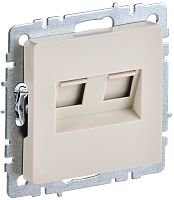 BRITE Розетка двойная RJ11+RJ45 кат.5E РК/Т12-БрКр бежевый | код BR-KT20-O-1-K10 | IEK