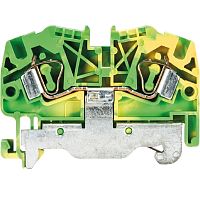 Заземляющая клемма, тип фиксации провода: пружинный, номинальное сечение: 4 мм кв., 32A, 800V, ширина: 6 мм, цвет: желто-зеленый, тип монтажа: DIN 35 | код 56.704.9053.0 | Wieland