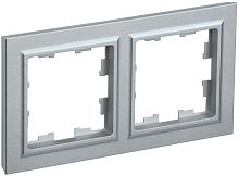 BRITE Рамка 2-местная РУ-2-БрА алюминий | код BR-M22-K47 | IEK